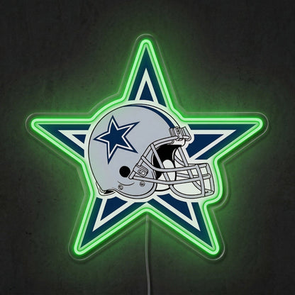 ShineNeon™ Dallas Football Helmet Neon Sign Lone Star State Sports Decor USB Power Neon Sign - Shineneon