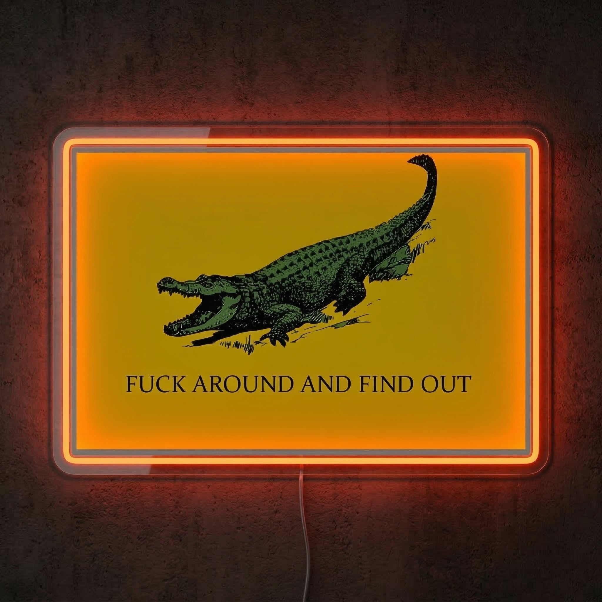 ShineNeon™ FAFO Alligator Neon Sign Florida Gator Gadsden Flag Wall Decor USB Powered - Shineneon