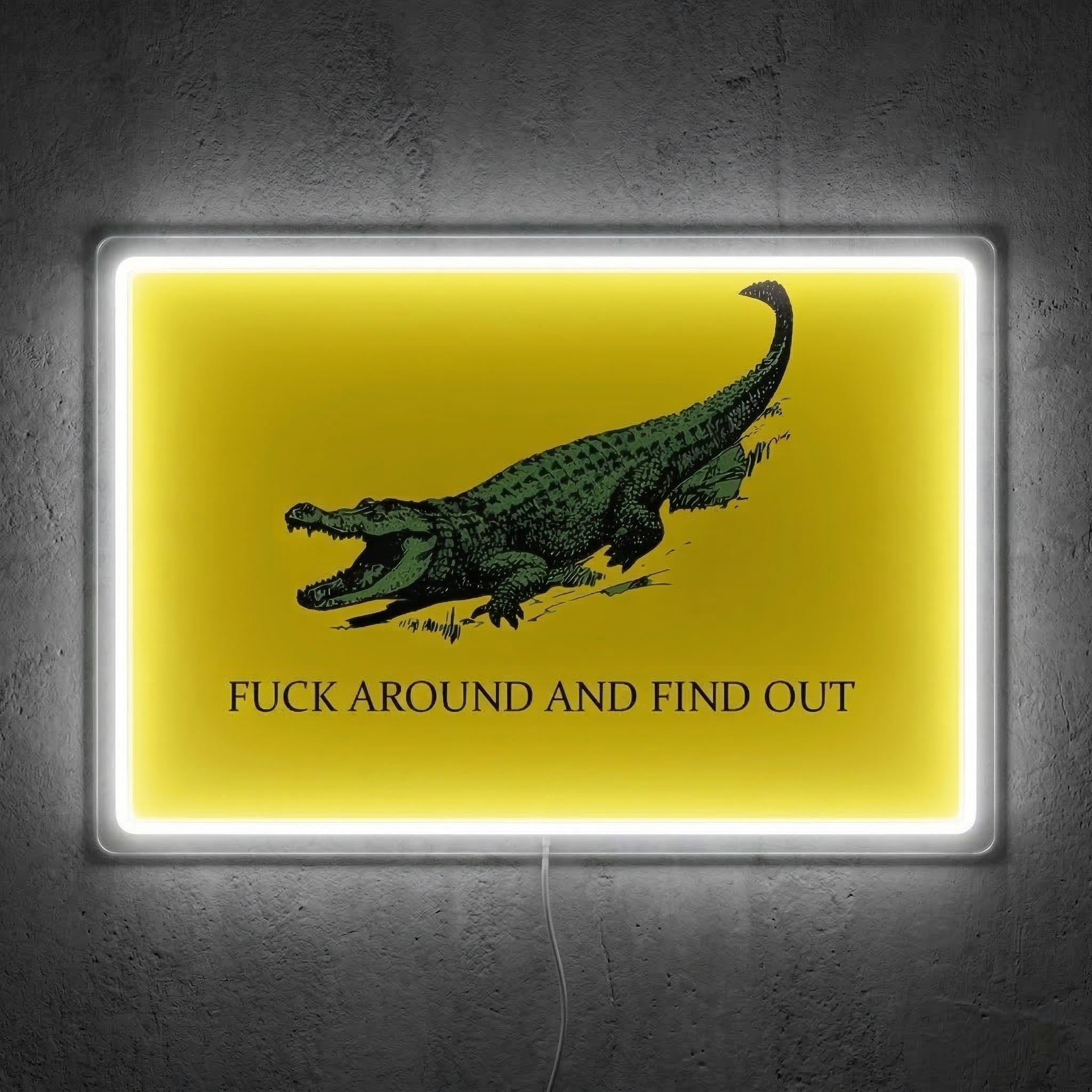 ShineNeon™ FAFO Alligator Neon Sign Florida Gator Gadsden Flag Wall Decor USB Powered - Shineneon