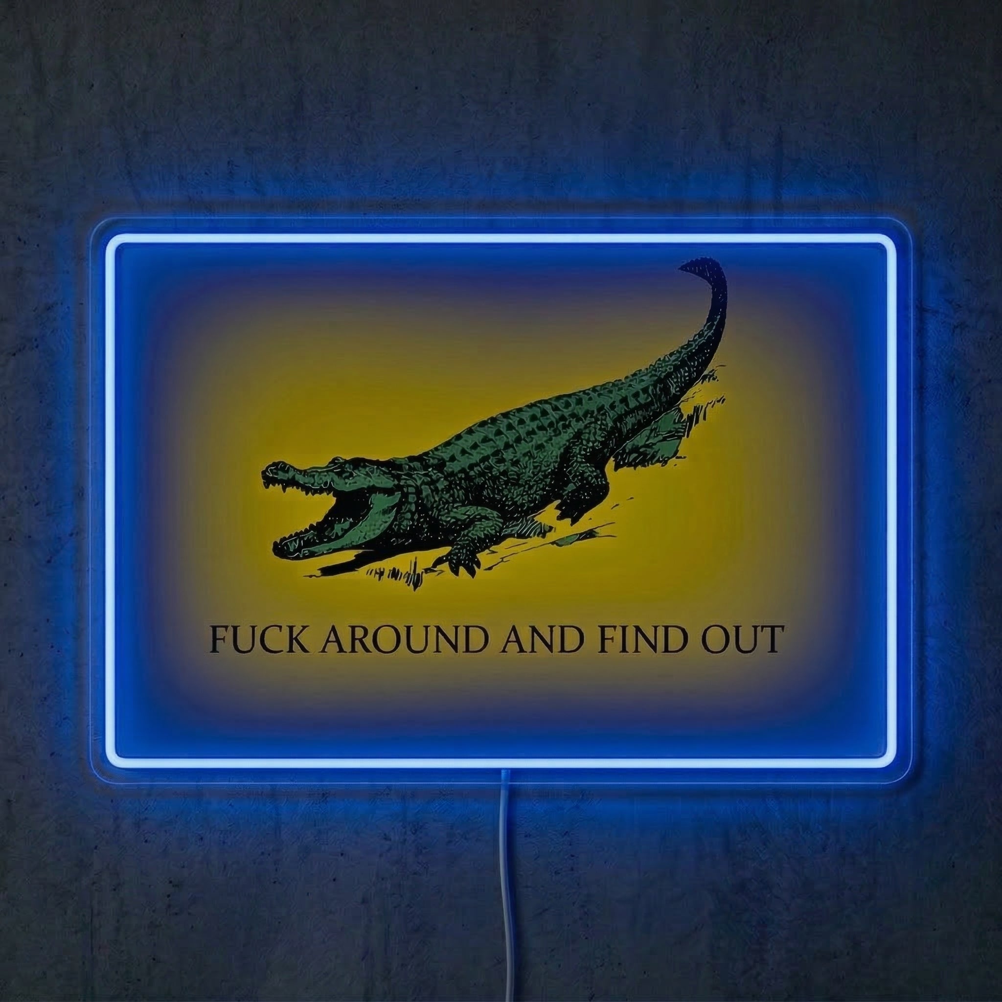 ShineNeon™ FAFO Alligator Neon Sign Florida Gator Gadsden Flag Wall Decor USB Powered - Shineneon