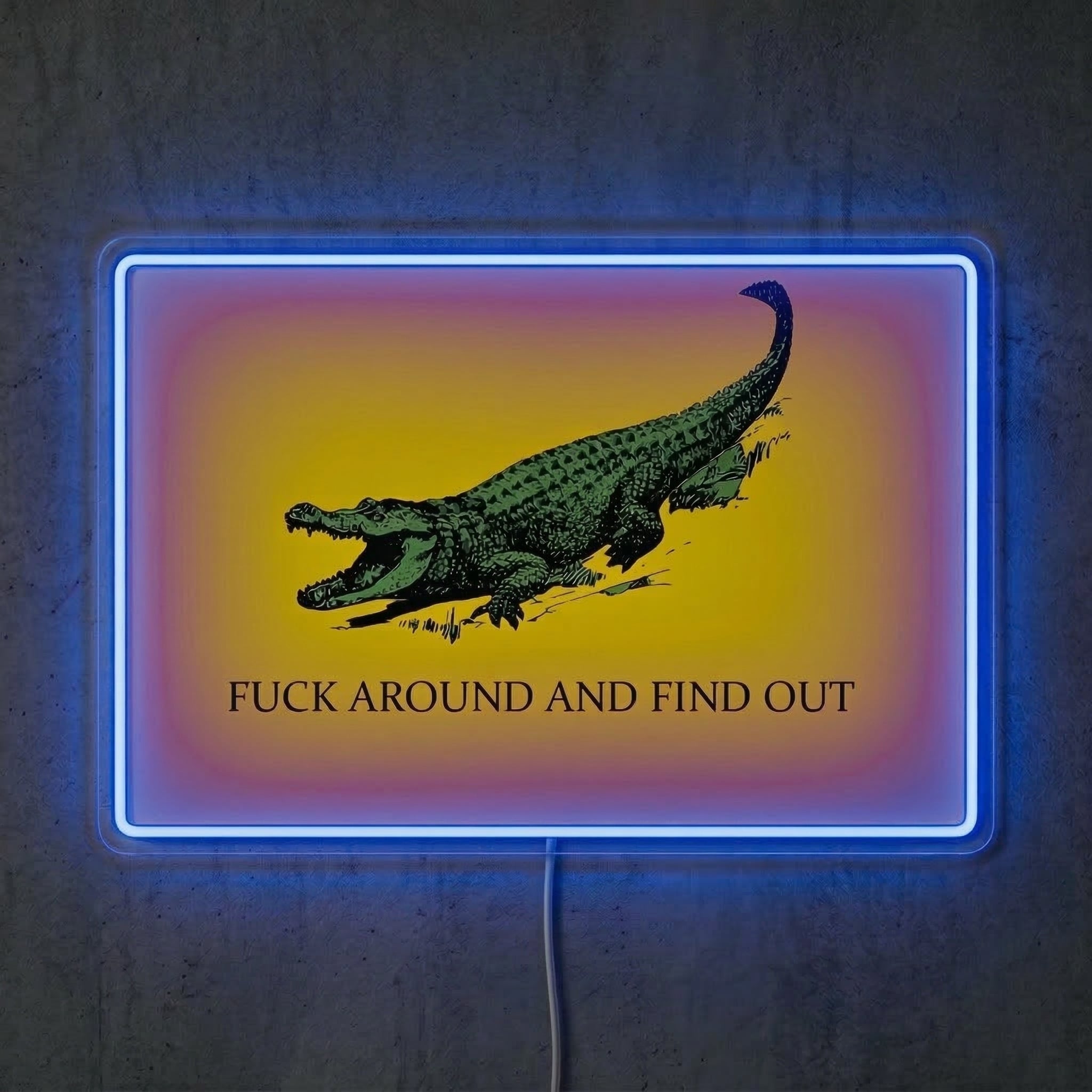 ShineNeon™ FAFO Alligator Neon Sign Florida Gator Gadsden Flag Wall Decor USB Powered - Shineneon