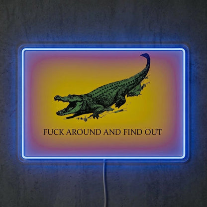 ShineNeon™ FAFO Alligator Neon Sign Florida Gator Gadsden Flag Wall Decor USB Powered - Shineneon