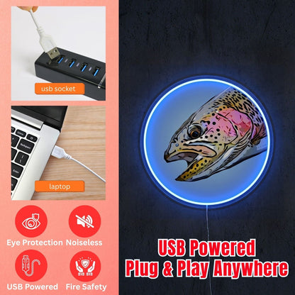 ShineNeon™ Floral Trout Medallion neon sign USB Power - Shineneon