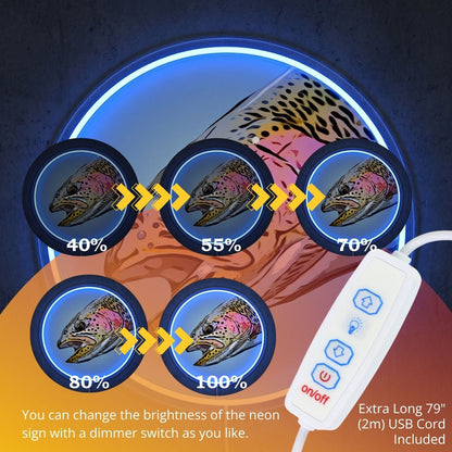 ShineNeon™ Floral Trout Medallion neon sign USB Power - Shineneon