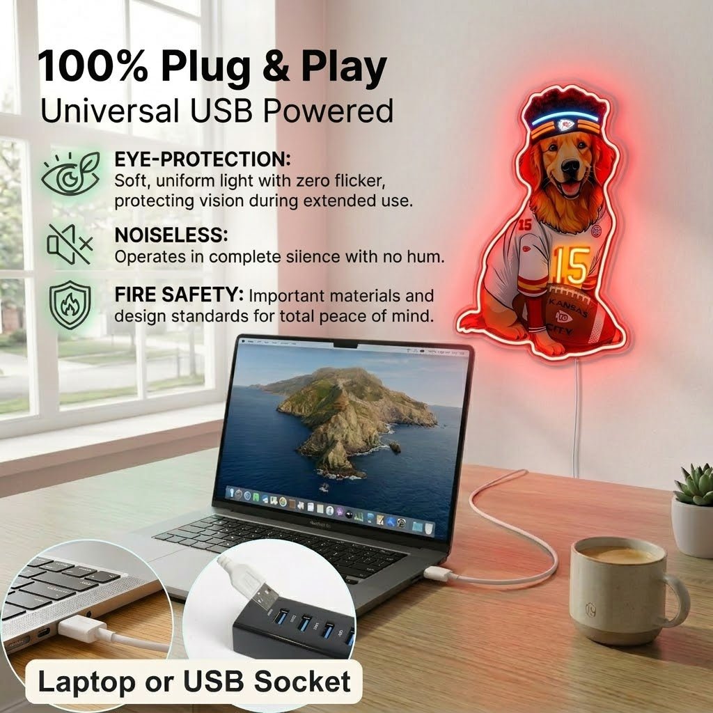 ShineNeon™ Football Dog MVP Jersey Neon Sign USB Power - Shineneon
