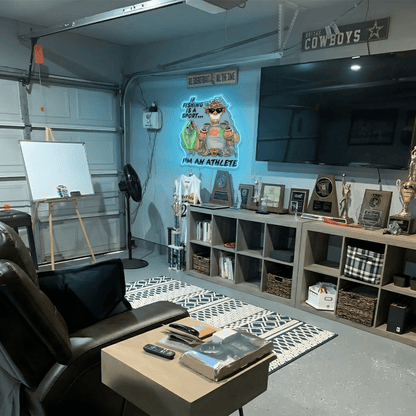 ShineNeon™ Funny Fishing Athlete Neon Sign Beer & Bass LED Wall Decor USB Powered - Shineneon