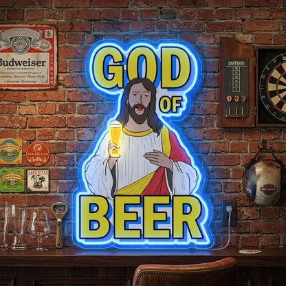 ShineNeon™ God Says Beer Funny Quote Neon Sign USB Power - Shineneon