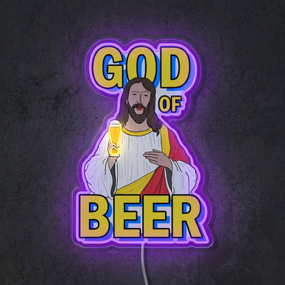 ShineNeon™ God Says Beer Funny Quote Neon Sign USB Power - Shineneon