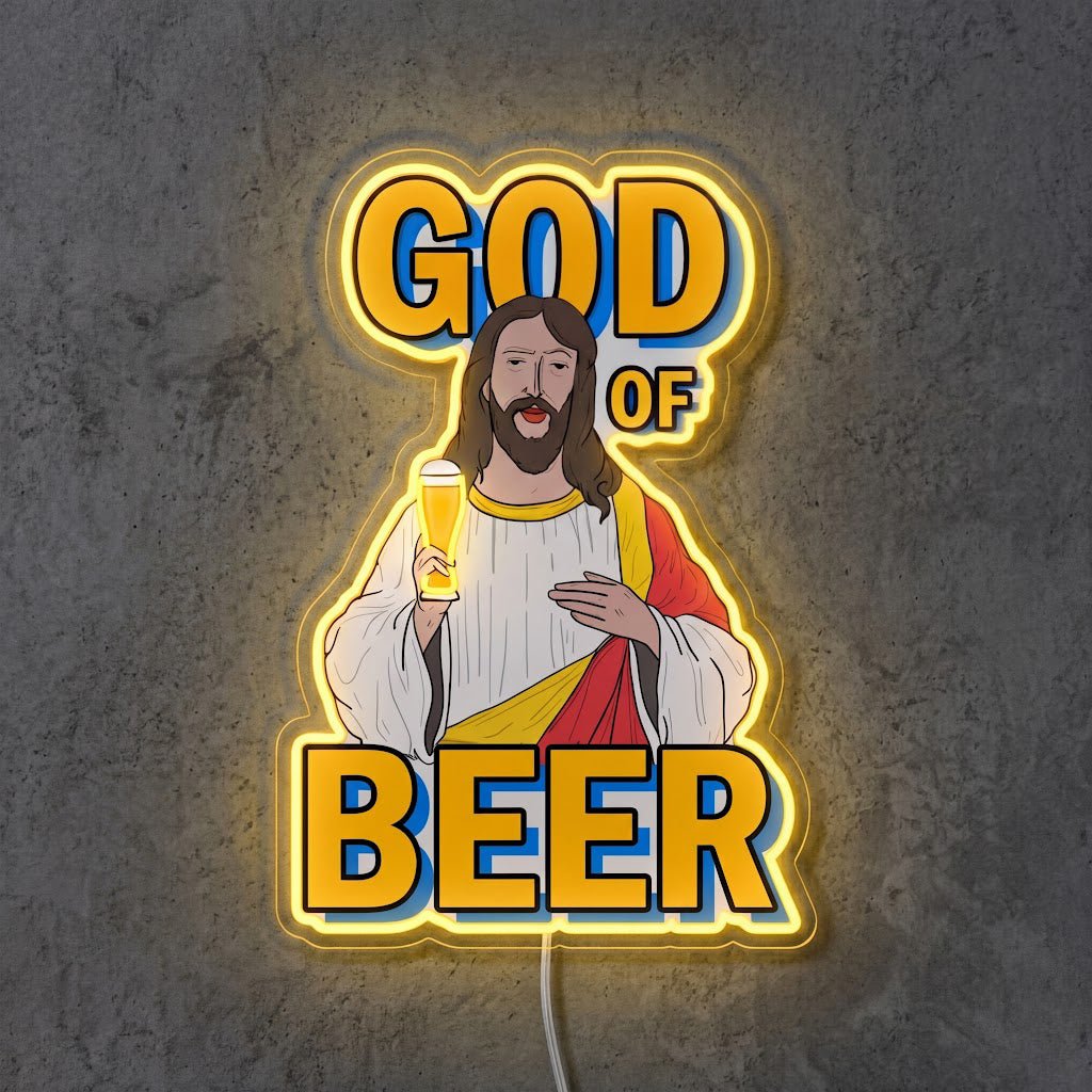 ShineNeon™ God Says Beer Funny Quote Neon Sign USB Power - Shineneon