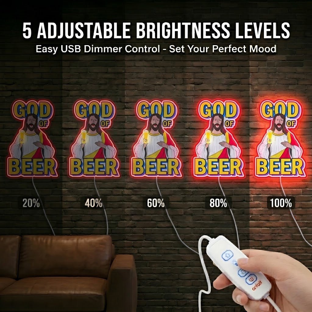 ShineNeon™ God Says Beer Funny Quote Neon Sign USB Power - Shineneon