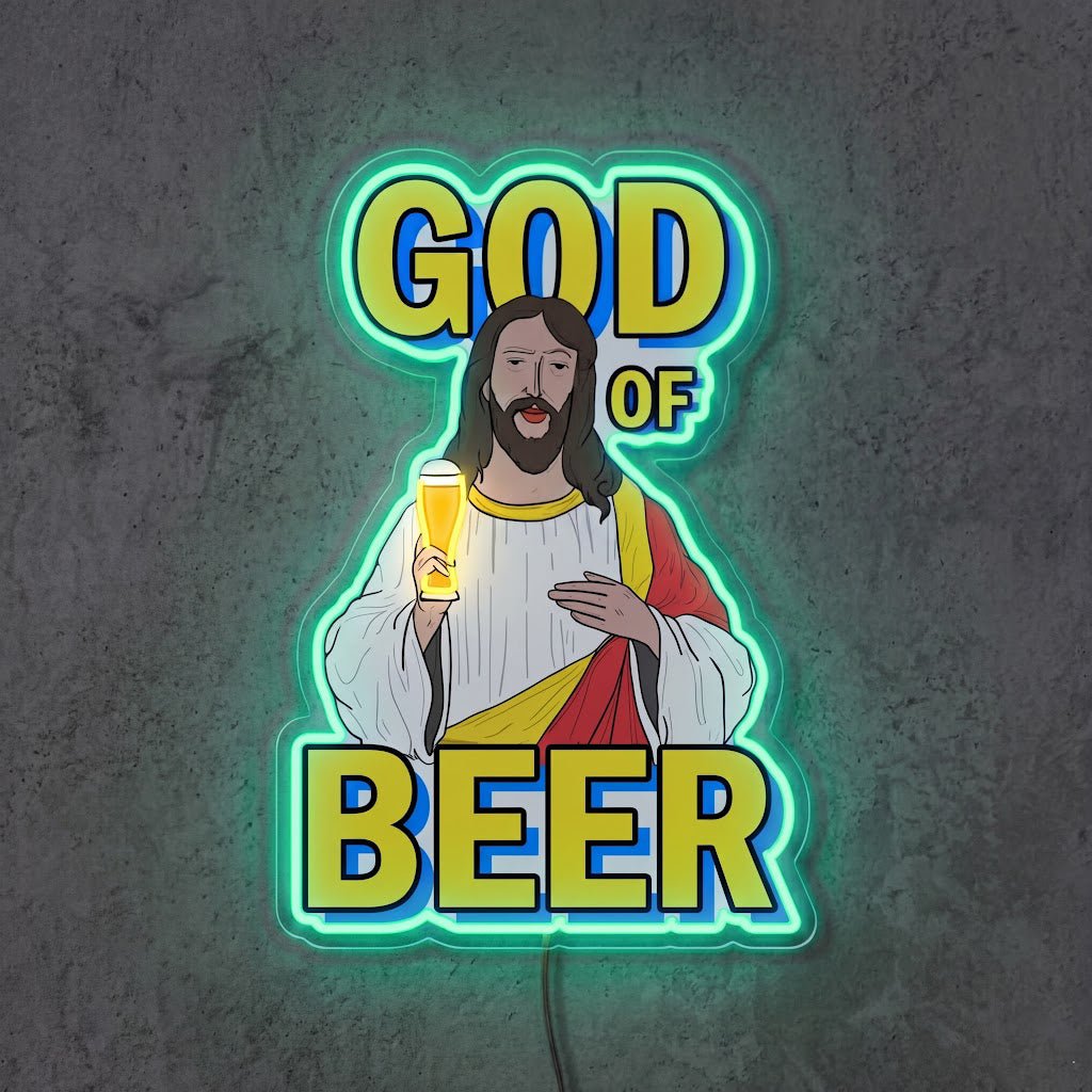 ShineNeon™ God Says Beer Funny Quote Neon Sign USB Power - Shineneon
