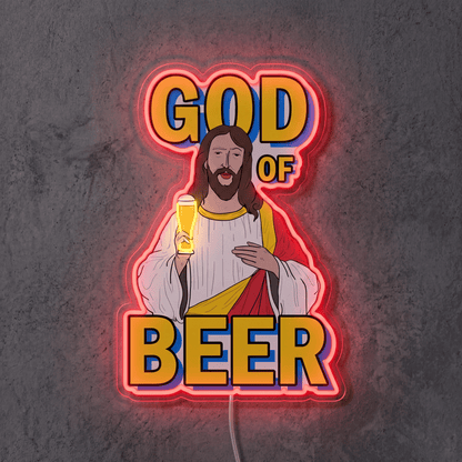 ShineNeon™ God Says Beer Funny Quote Neon Sign USB Power - Shineneon