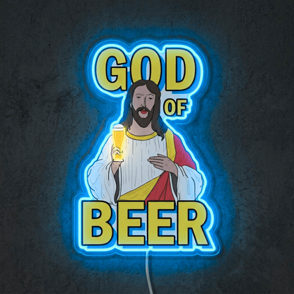 ShineNeon™ God Says Beer Funny Quote Neon Sign USB Power - Shineneon