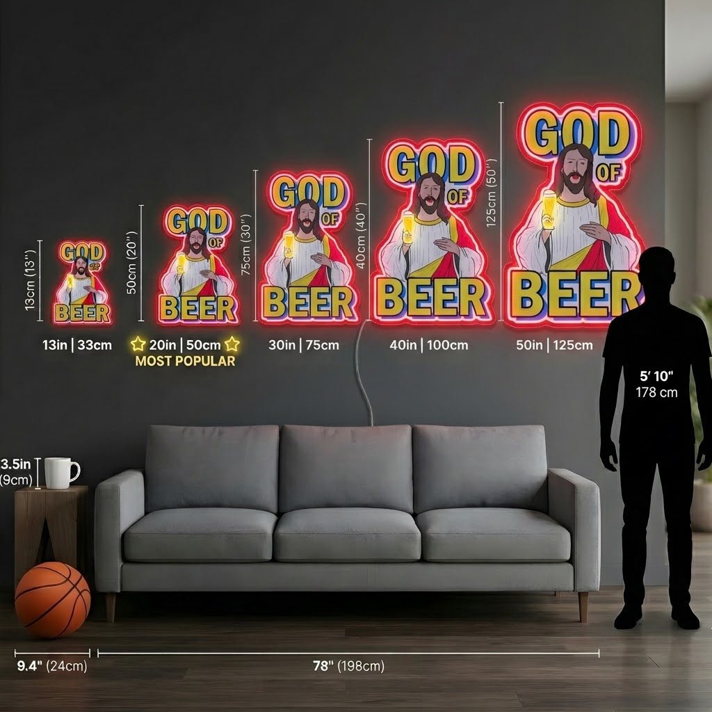 ShineNeon™ God Says Beer Funny Quote Neon Sign USB Power - Shineneon