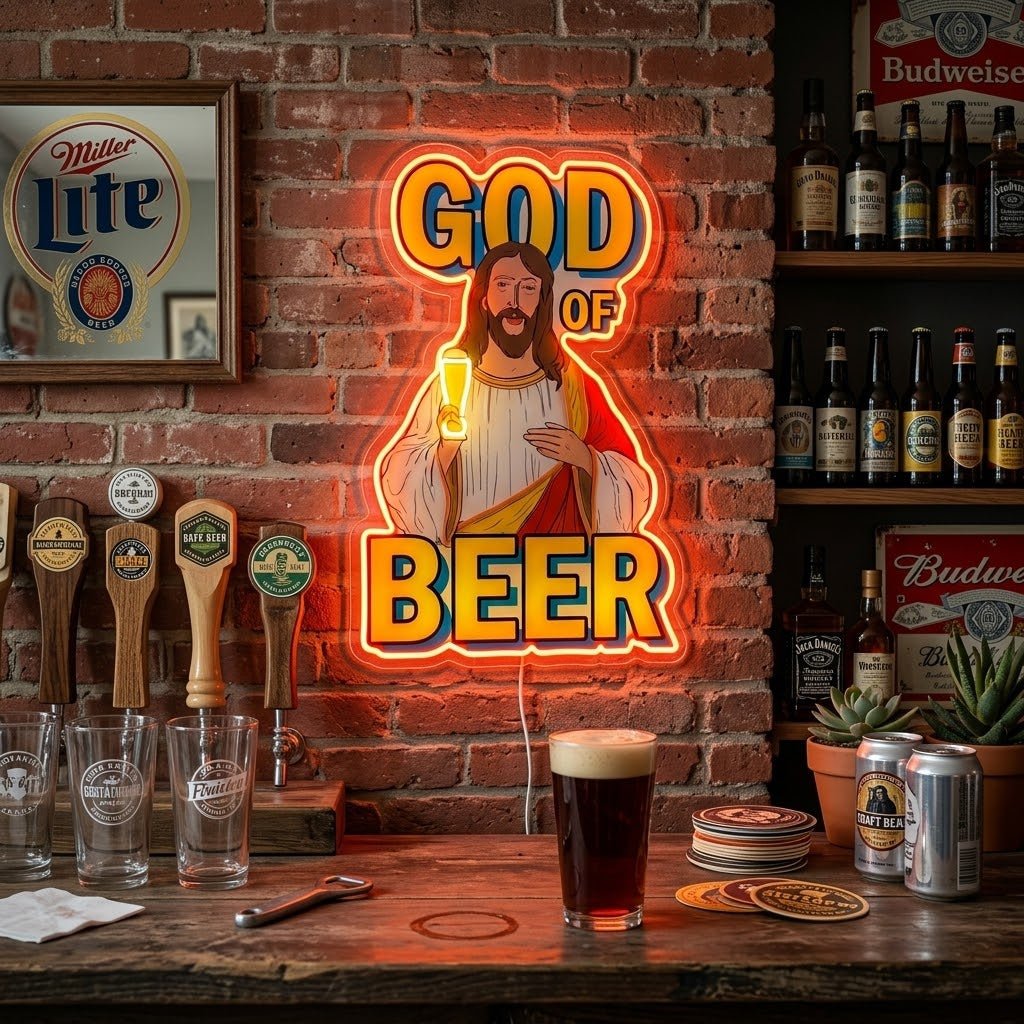 ShineNeon™ God Says Beer Funny Quote Neon Sign USB Power - Shineneon