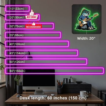 ShineNeon™ Guitar Fish Jam neon sign USB Power - Shineneon