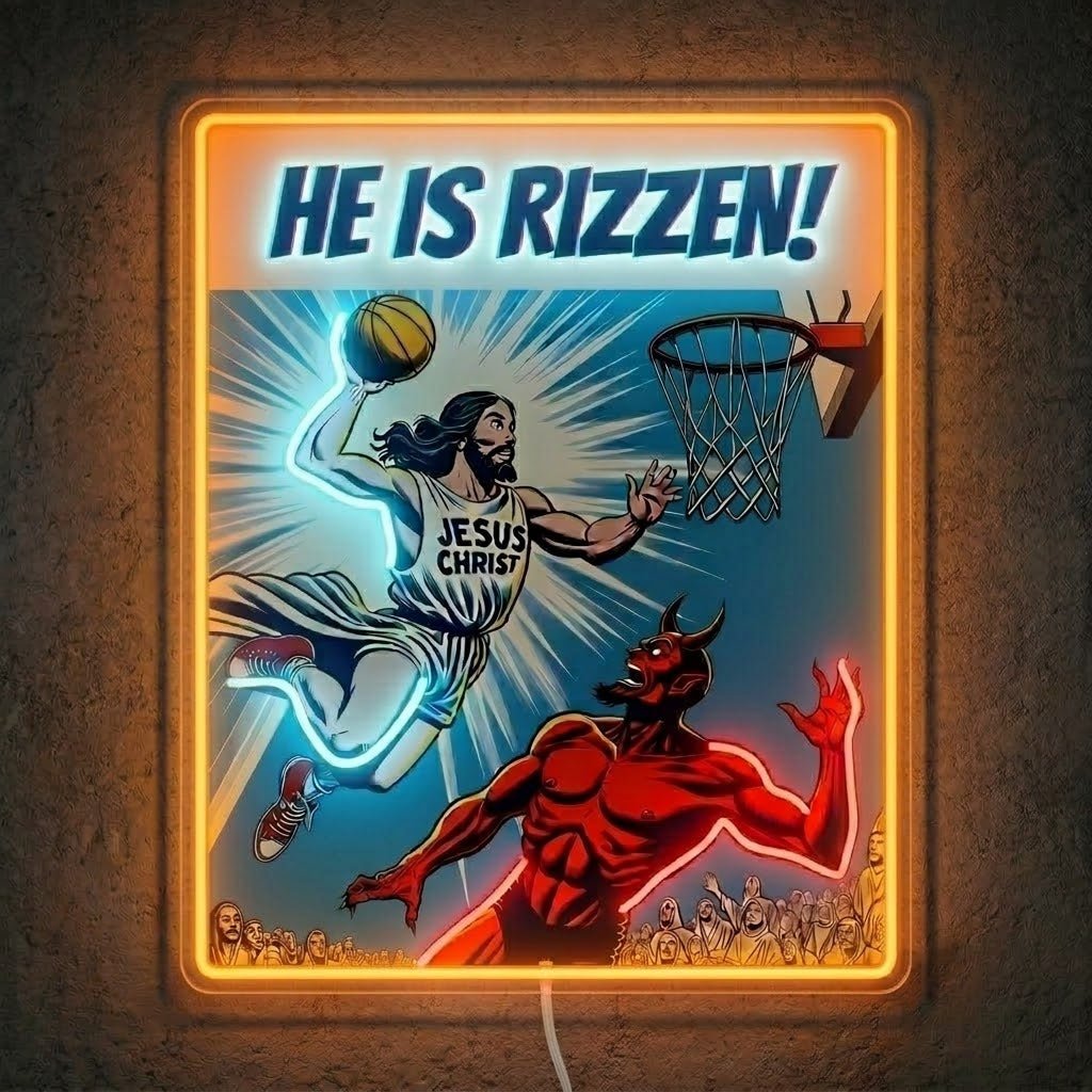 ShineNeon™ He Is Rizzin Comic Poster Neon Sign USB Power - Shineneon