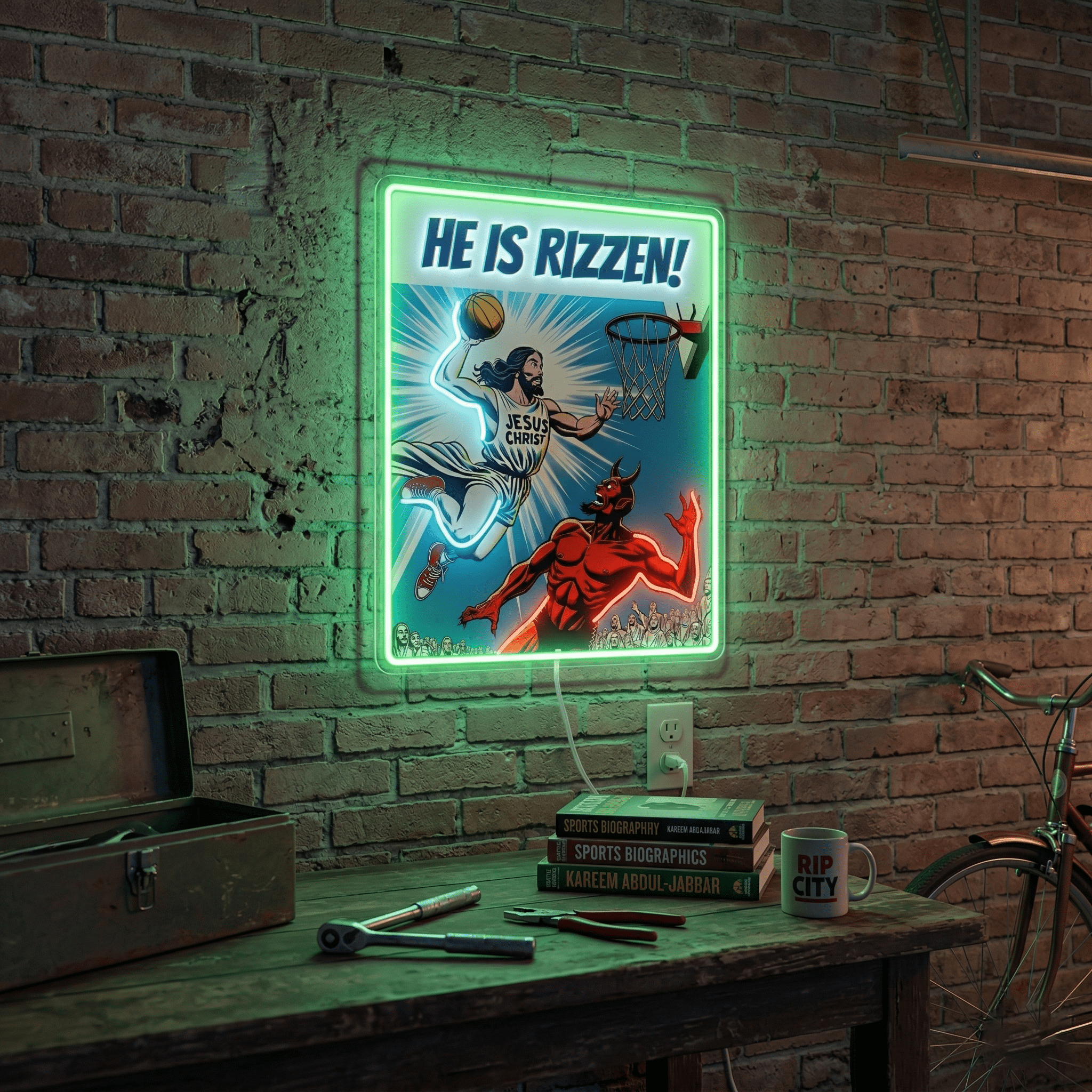 ShineNeon™ He Is Rizzin Comic Poster Neon Sign USB Power - Shineneon