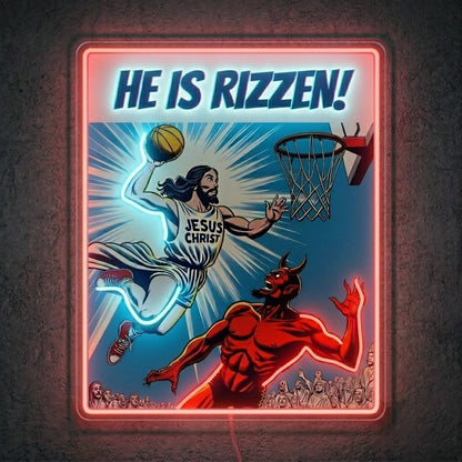 ShineNeon™ He Is Rizzin Comic Poster Neon Sign USB Power - Shineneon
