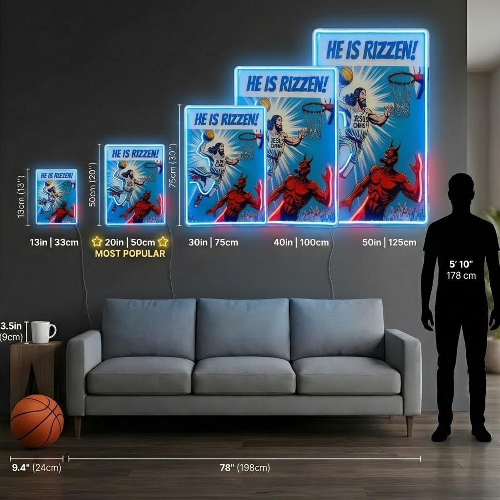 ShineNeon™ He Is Rizzin Comic Poster Neon Sign USB Power - Shineneon
