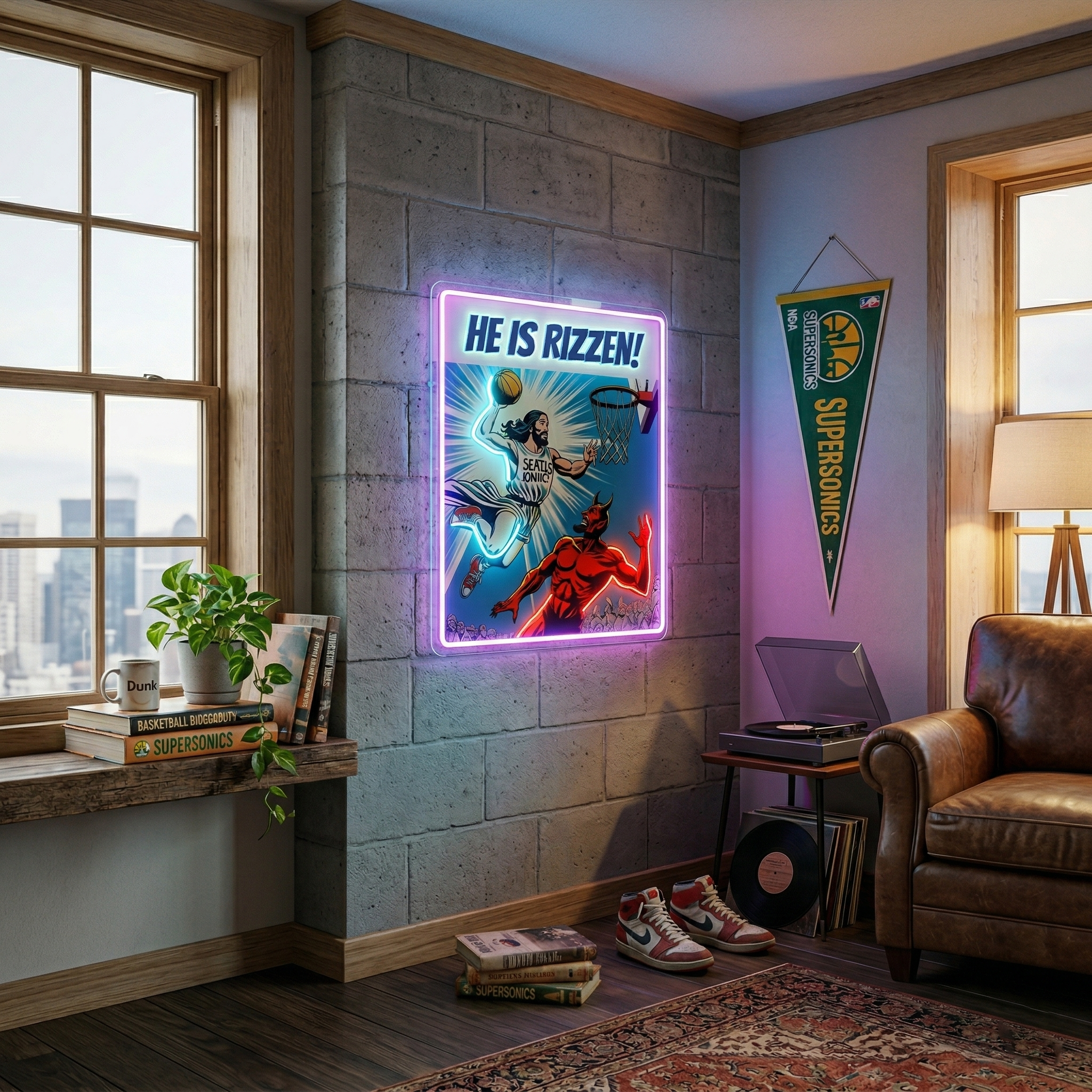 ShineNeon™ He Is Rizzin Comic Poster Neon Sign USB Power - Shineneon
