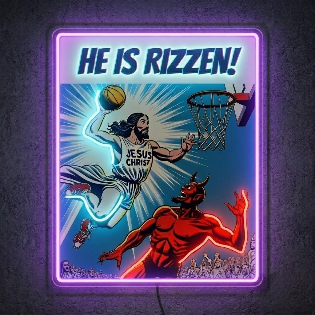 ShineNeon™ He Is Rizzin Comic Poster Neon Sign USB Power - Shineneon