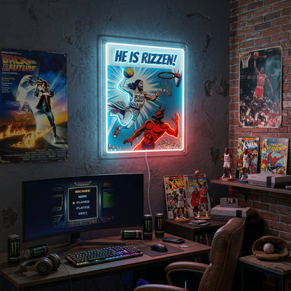 ShineNeon™ He Is Rizzin Comic Poster Neon Sign USB Power - Shineneon