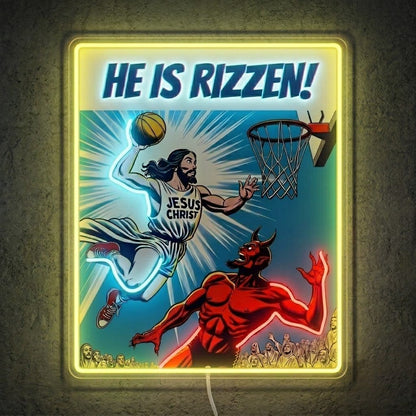 ShineNeon™ He Is Rizzin Comic Poster Neon Sign USB Power - Shineneon