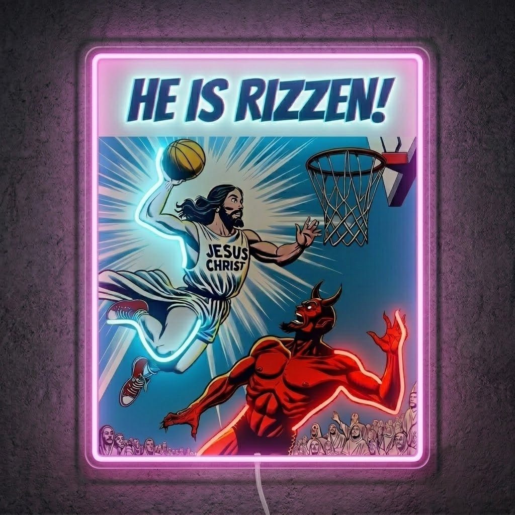 ShineNeon™ He Is Rizzin Comic Poster Neon Sign USB Power - Shineneon
