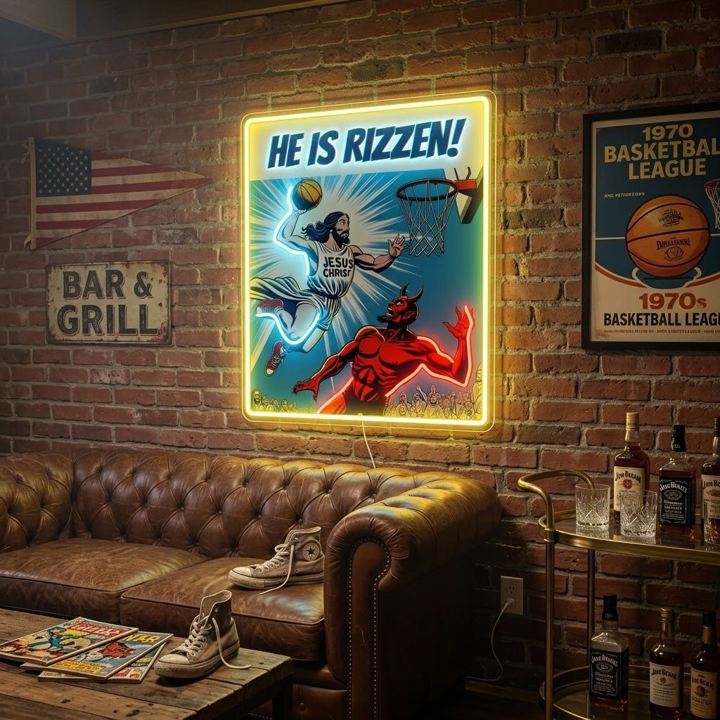 ShineNeon™ He Is Rizzin Comic Poster Neon Sign USB Power - Shineneon