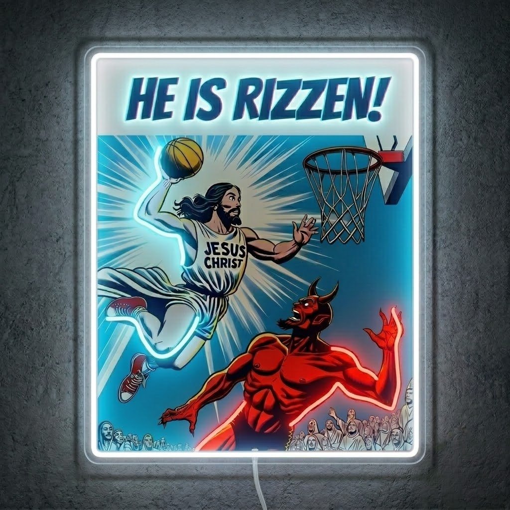 ShineNeon™ He Is Rizzin Comic Poster Neon Sign USB Power - Shineneon