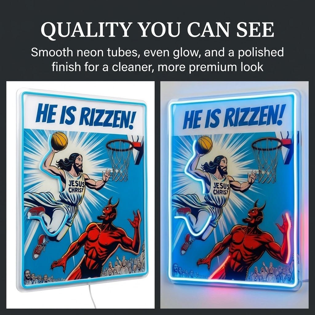 ShineNeon™ He Is Rizzin Comic Poster Neon Sign USB Power - Shineneon
