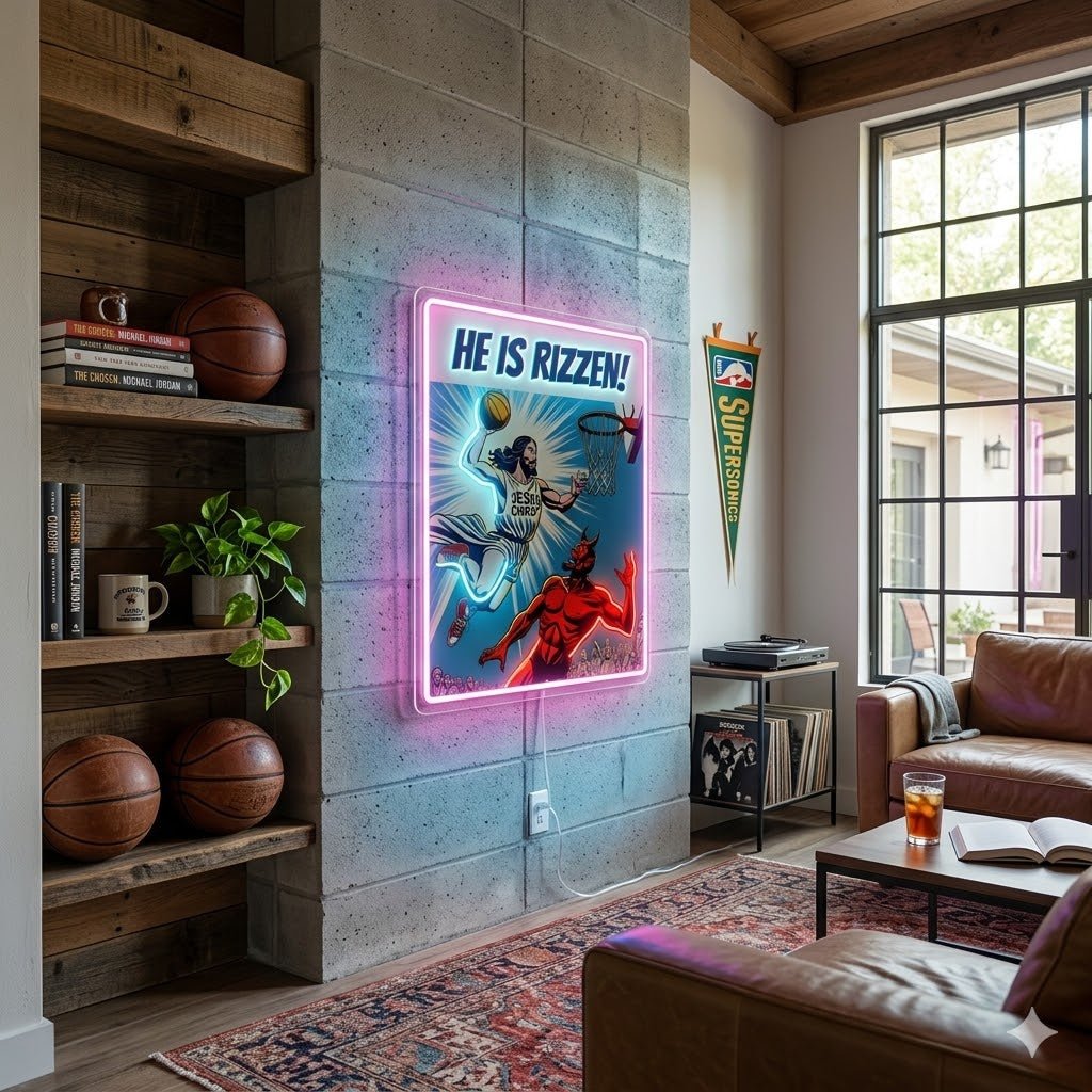 ShineNeon™ He Is Rizzin Comic Poster Neon Sign USB Power - Shineneon