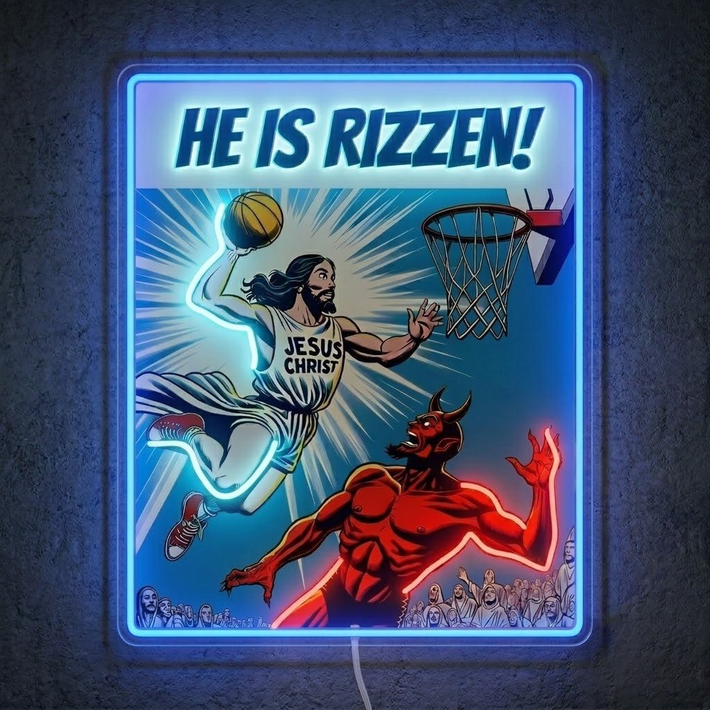 ShineNeon™ He Is Rizzin Comic Poster Neon Sign USB Power - Shineneon
