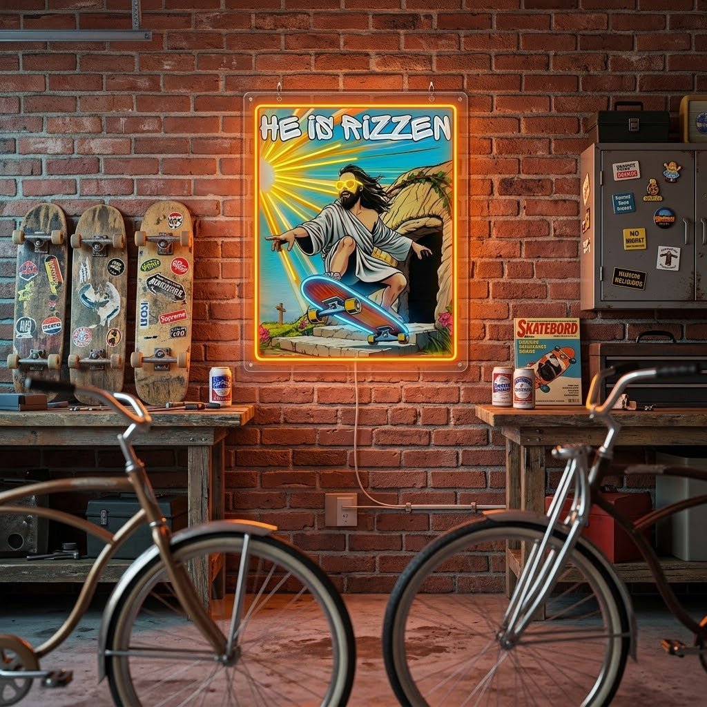 ShineNeon™ He Is Rizzin Vintage Poster Neon Sign USB Power - Shineneon