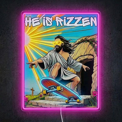 ShineNeon™ He Is Rizzin Vintage Poster Neon Sign USB Power - Shineneon