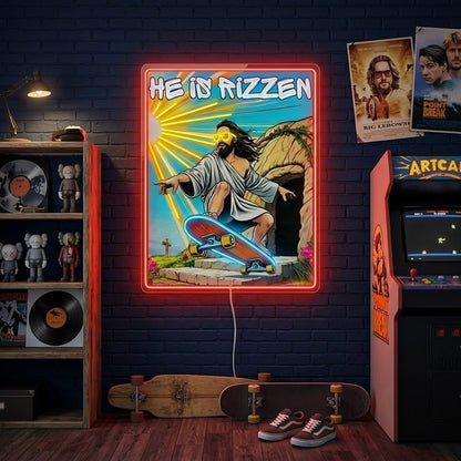 ShineNeon™ He Is Rizzin Vintage Poster Neon Sign USB Power - Shineneon