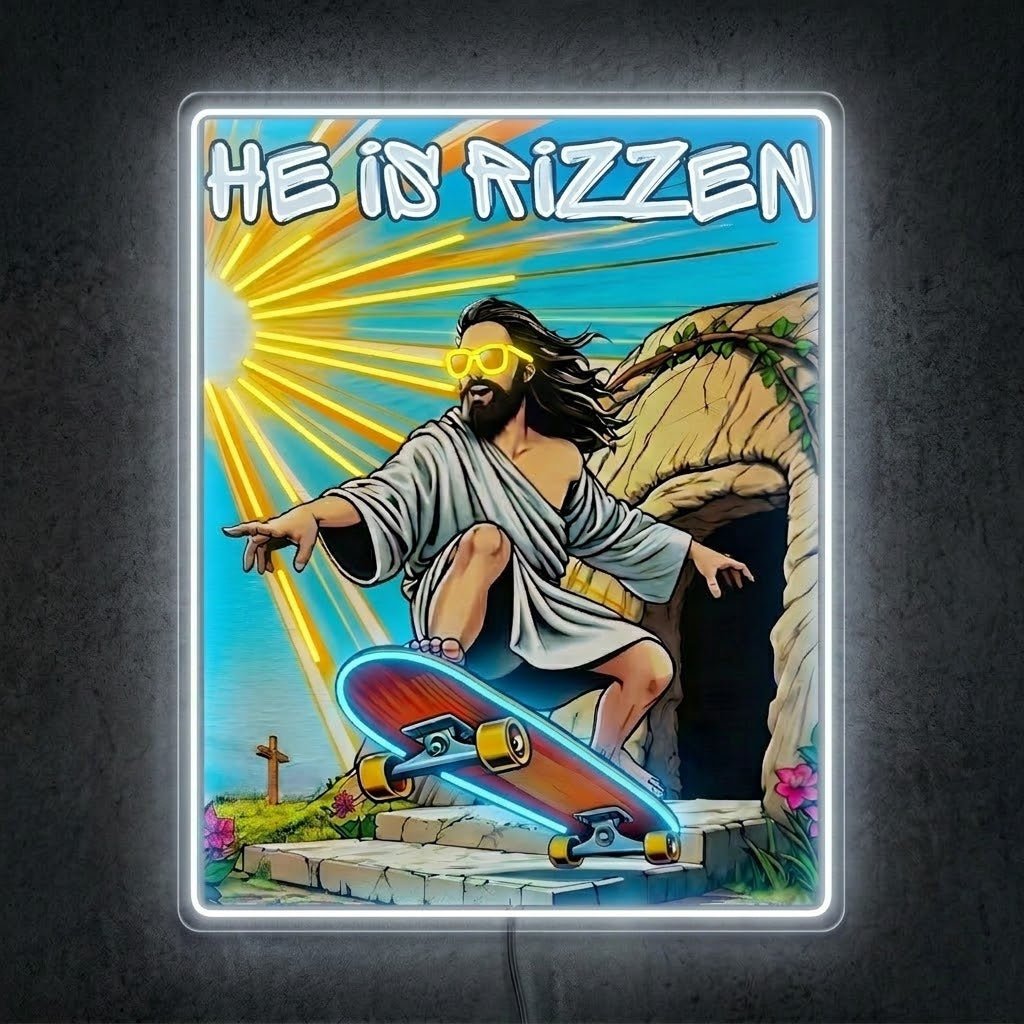 ShineNeon™ He Is Rizzin Vintage Poster Neon Sign USB Power - Shineneon
