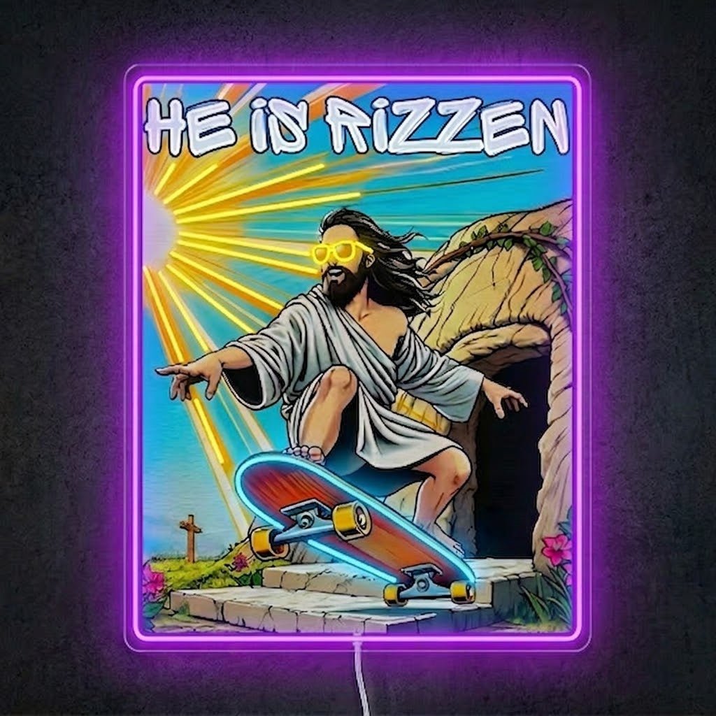 ShineNeon™ He Is Rizzin Vintage Poster Neon Sign USB Power - Shineneon