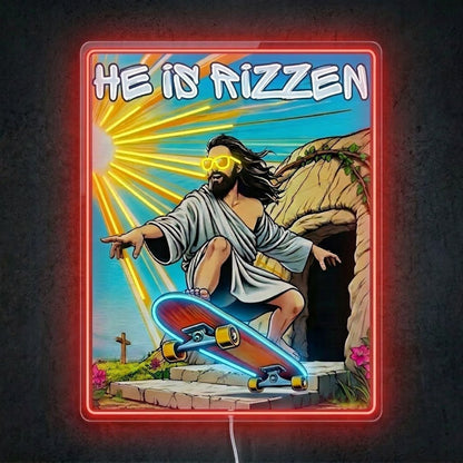 ShineNeon™ He Is Rizzin Vintage Poster Neon Sign USB Power - Shineneon