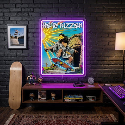 ShineNeon™ He Is Rizzin Vintage Poster Neon Sign USB Power - Shineneon