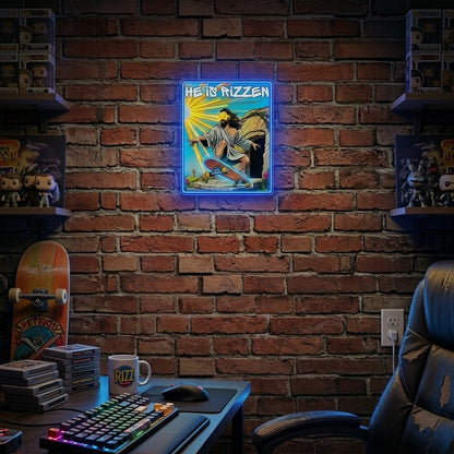 ShineNeon™ He Is Rizzin Vintage Poster Neon Sign USB Power - Shineneon