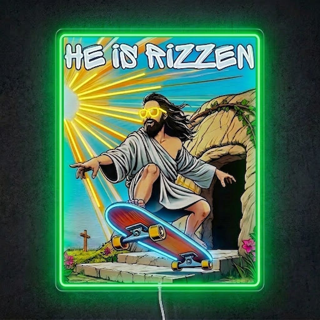 ShineNeon™ He Is Rizzin Vintage Poster Neon Sign USB Power - Shineneon