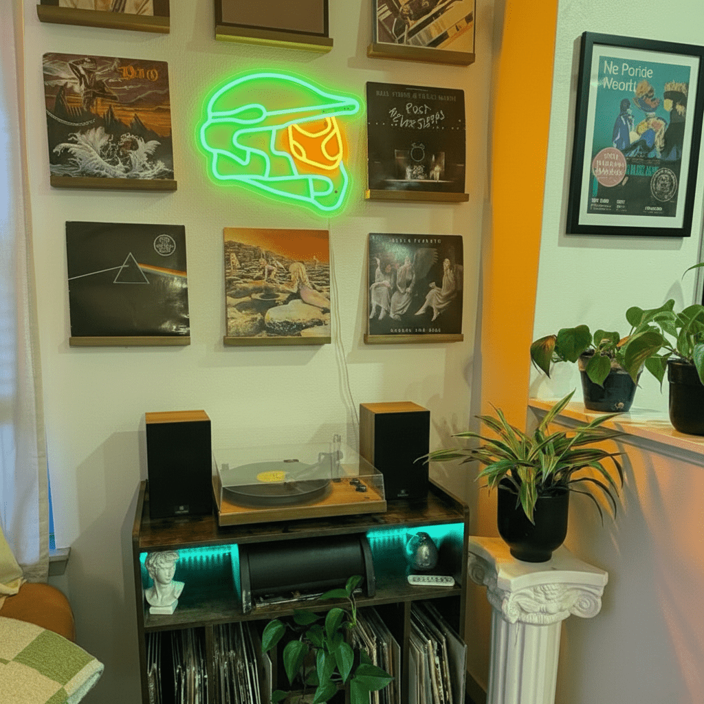 ShineNeon™ Helmet Neon Sign – Cool Gamer & Sports Decor for Man Cave, Game Room, or Office - Shineneon