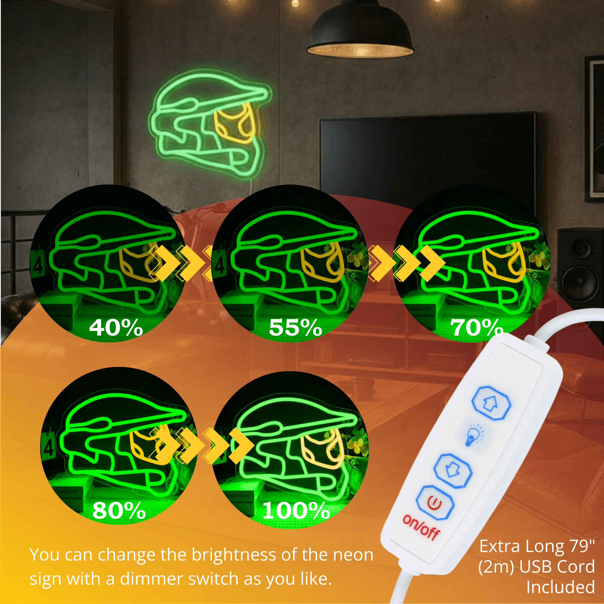 ShineNeon™ Helmet Neon Sign – Cool Gamer & Sports Decor for Man Cave, Game Room, or Office - Shineneon