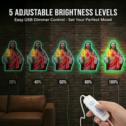 ShineNeon™ Holy Jesus Holding Beer Glass Neon Sign USB Power - Shineneon