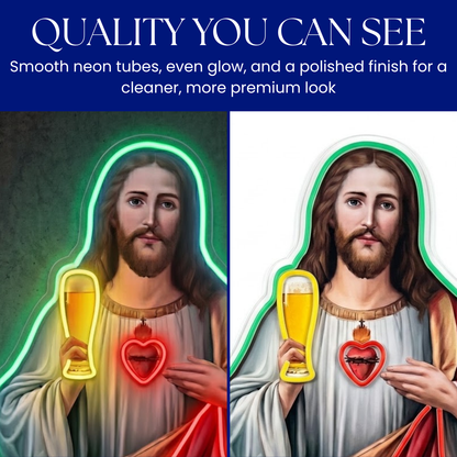 ShineNeon™ Holy Jesus Holding Beer Glass Neon Sign USB Power - Shineneon