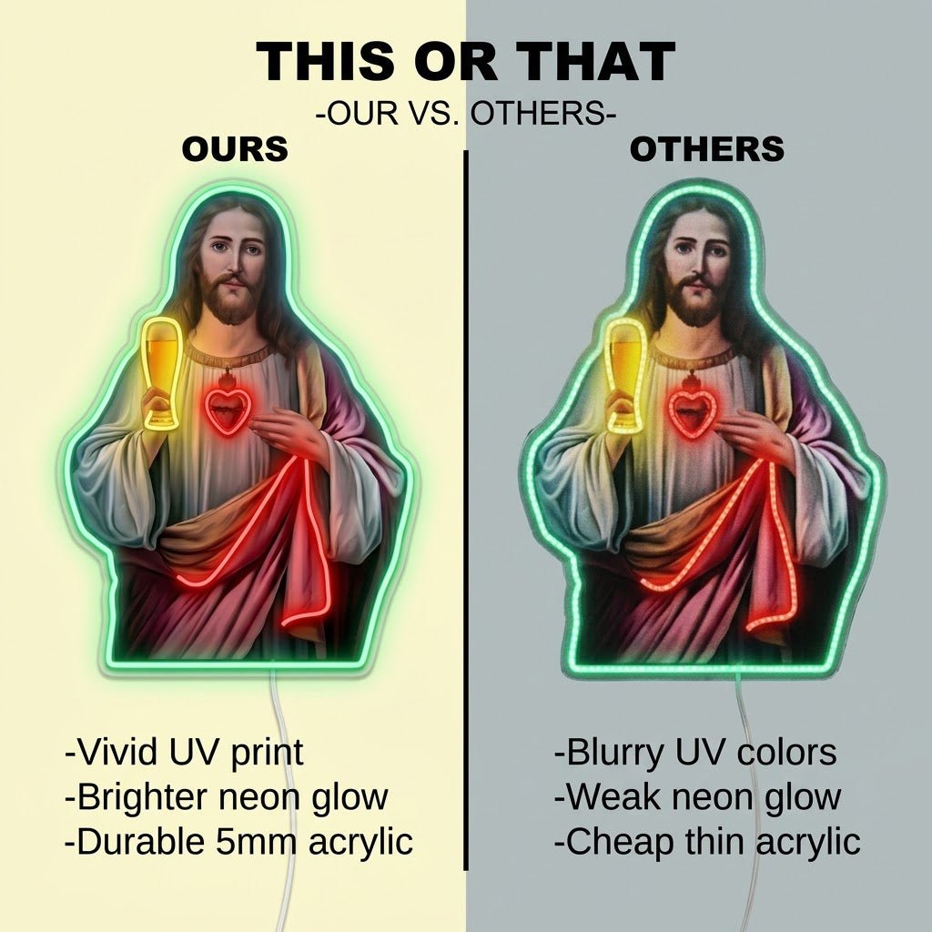 ShineNeon™ Holy Jesus Holding Beer Glass Neon Sign USB Power - Shineneon