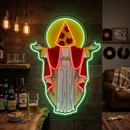 ShineNeon™ Holy Pizza Slice Head Divine Neon Sign USB Power - Shineneon