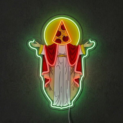ShineNeon™ Holy Pizza Slice Head Divine Neon Sign USB Power - Shineneon